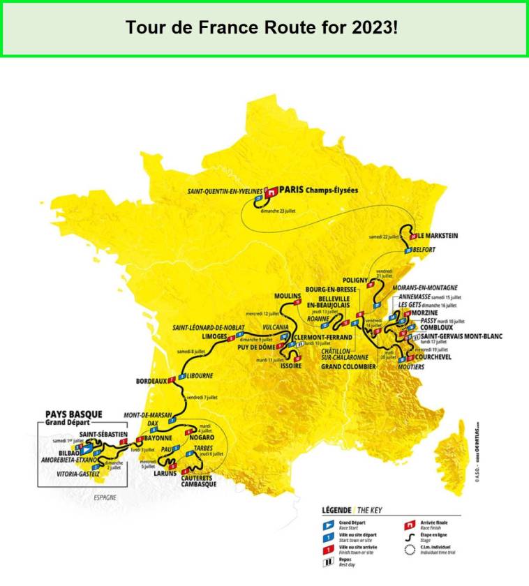 route map tour de france 2023