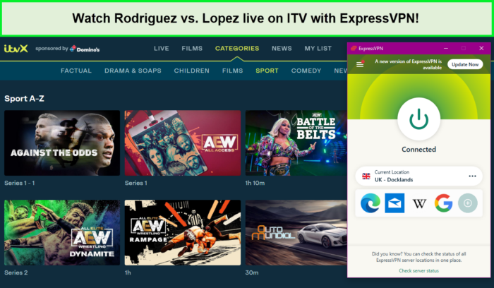  Guarda Rodriguez contro Lopez in diretta su ITV con ExpressVPN. in - Italia 