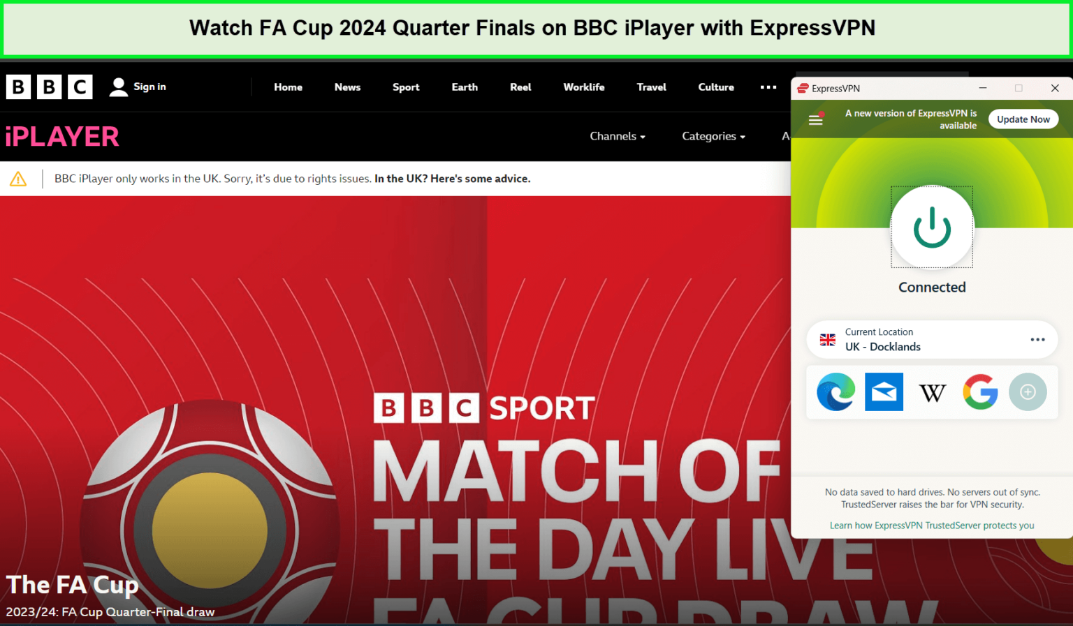 Watch FA Cup 2024 Quarter Finals outside UK